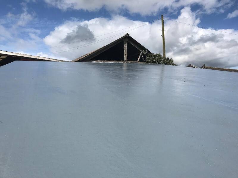 Close up of liquid flat roofing